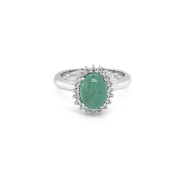 Goldring mit Smaragd und Diamanten