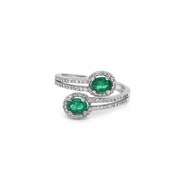 Goldring mit Smaragden und Diamanten