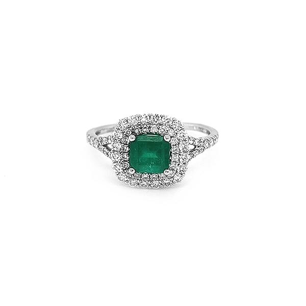 Goldring mit Smaragd und Diamanten
