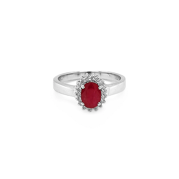 Goldring mit Rubin und Diamanten