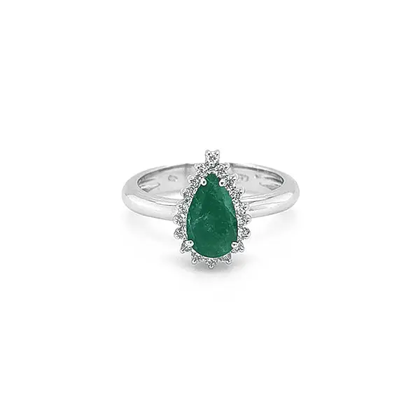 Goldring mit Smaragd und Diamanten