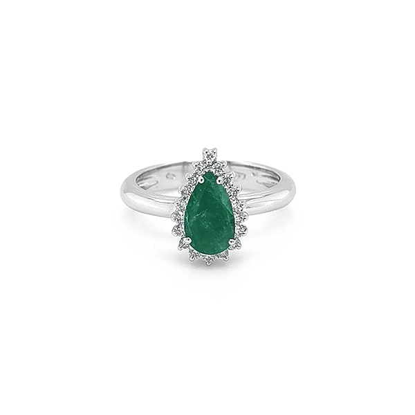 Goldring mit Smaragd und Diamanten