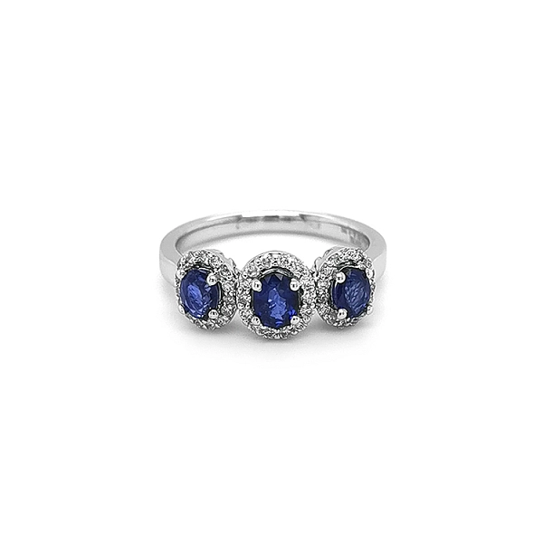 Goldring mit Saphiren und Diamanten