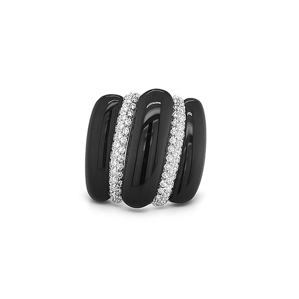 Goldring mit Onyx und Diamanten