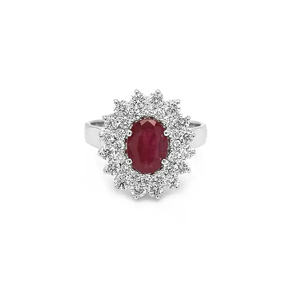 Goldring mit Rubin und Diamanten