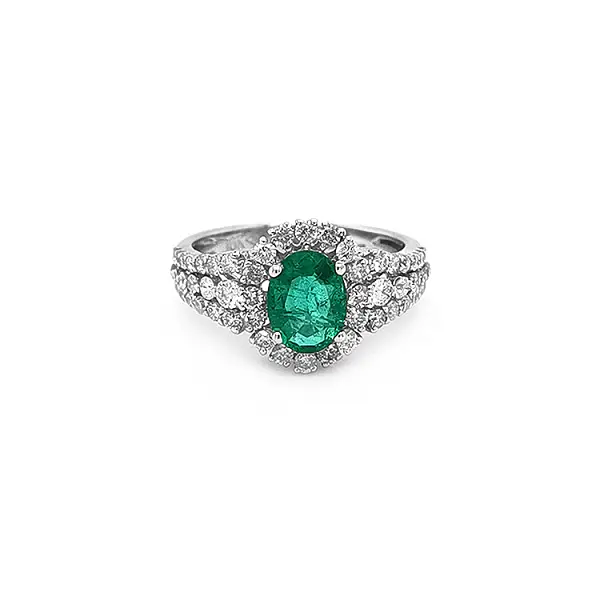 Goldring mit Smaragd und Diamanten