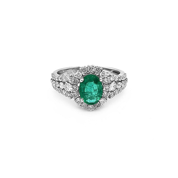 Goldring mit Smaragd und Diamanten