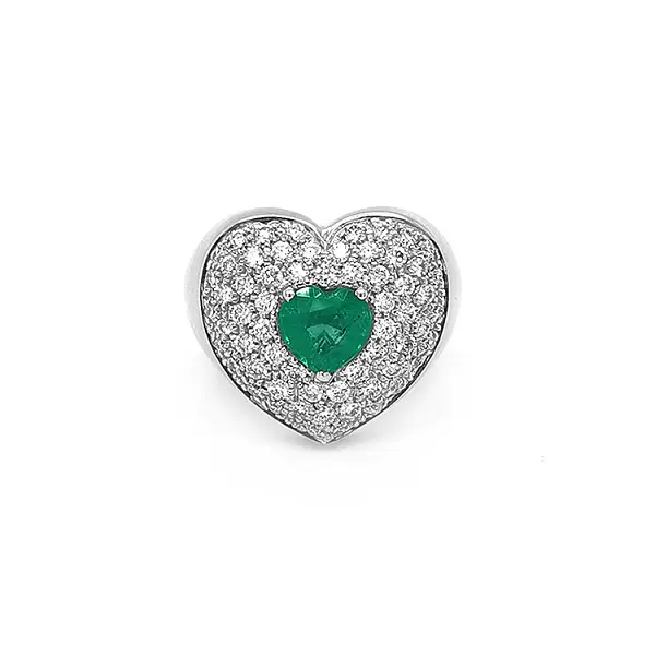 Goldring mit Smaragd und Diamanten