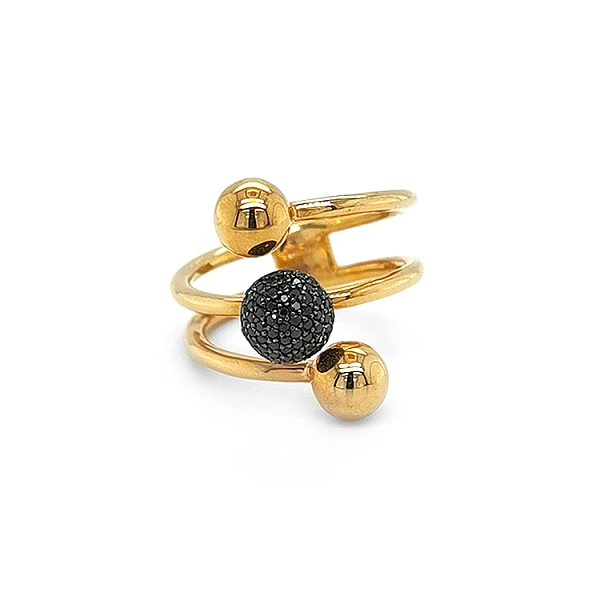 Goldring mit schwarzen Diamanten