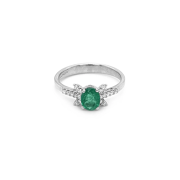 Goldring mit Smaragd und Diamanten