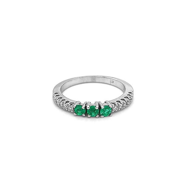 Goldring mit Smaragden und Diamanten