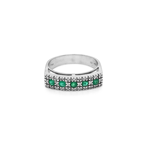 Goldring mit Smaragden und Diamanten