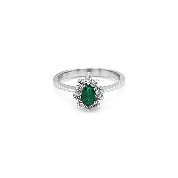 Goldring mit Smaragd und Diamanten