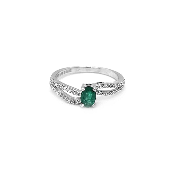 Goldring mit Smaragd und Diamanten