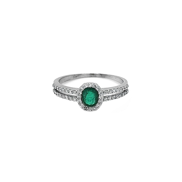 Goldring mit Smaragd und Diamanten