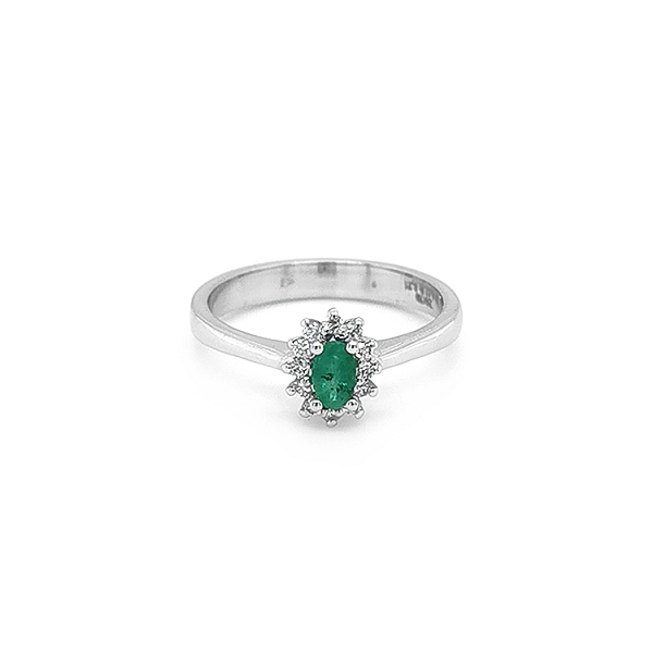 Goldring mit Smaragd und Diamanten