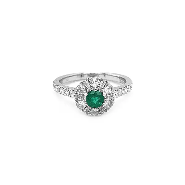 Goldring mit Smaragd und Diamanten