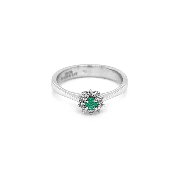 Goldring mit Smaragd und Diamanten