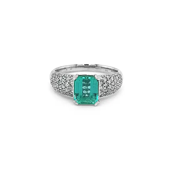 Goldring mit Smaragd und Diamanten