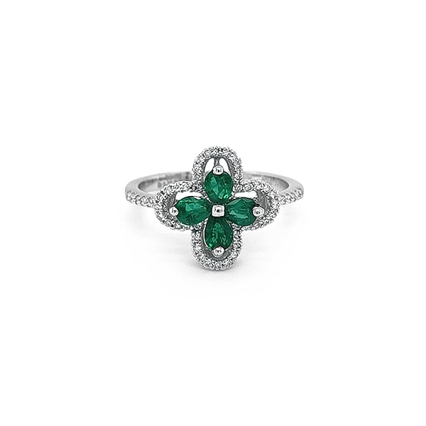 Goldring mit Smaragden und Diamanten