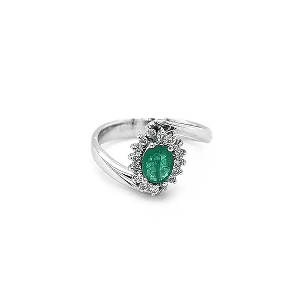 Goldring mit Smaragd und Diamanten