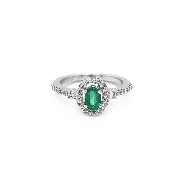 Goldring mit Smaragd und Diamanten