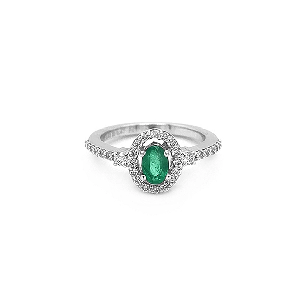 Goldring mit Smaragd und Diamanten