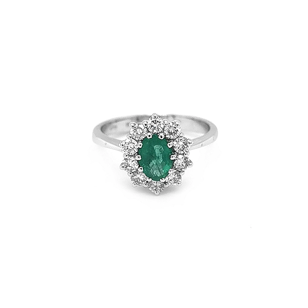 Goldring mit Smaragd und Diamanten