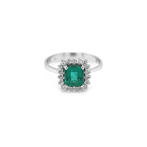 Goldring mit Smaragd und Diamanten