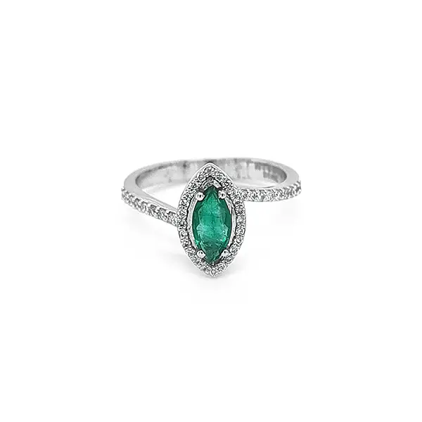Goldring mit Smaragd und Diamanten