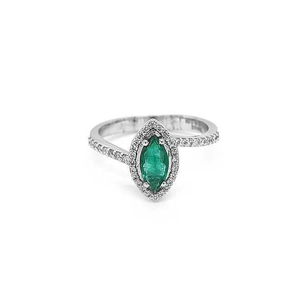 Goldring mit Smaragd und Diamanten
