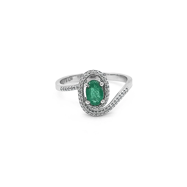 Goldring mit Smaragd und Diamant