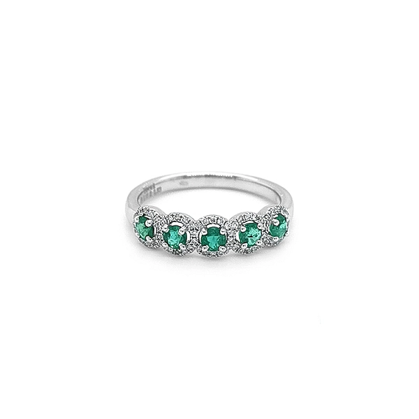 Goldring mit Smaragden und Diamanten