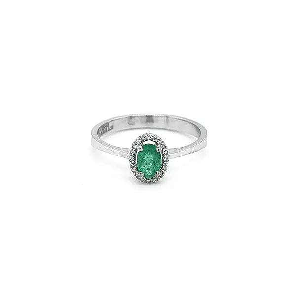 Goldring mit Smaragd und Diamanten