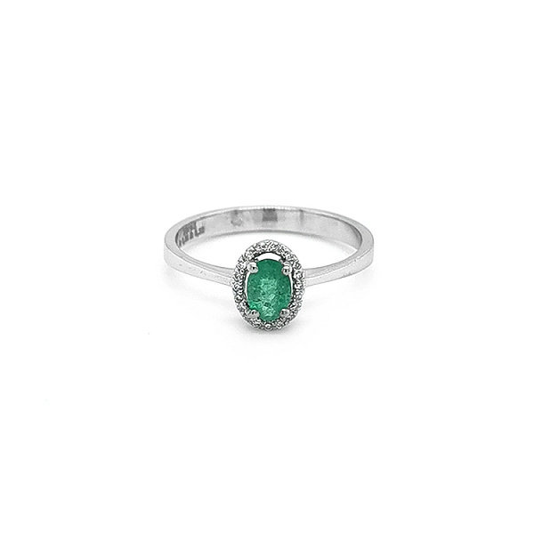 Goldring mit Smaragd und Diamanten