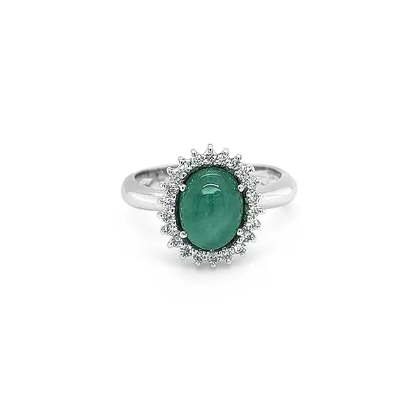 Goldring mit Smaragd und Diamanten