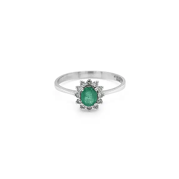 Goldring mit Smaragd und Diamanten