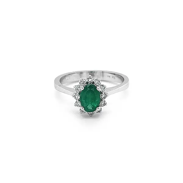 Goldring mit Smaragd und Diamanten