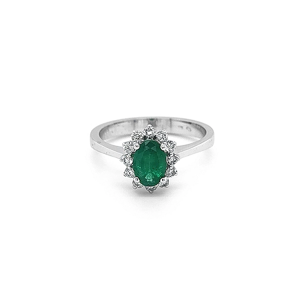 Goldring mit Smaragd und Diamanten