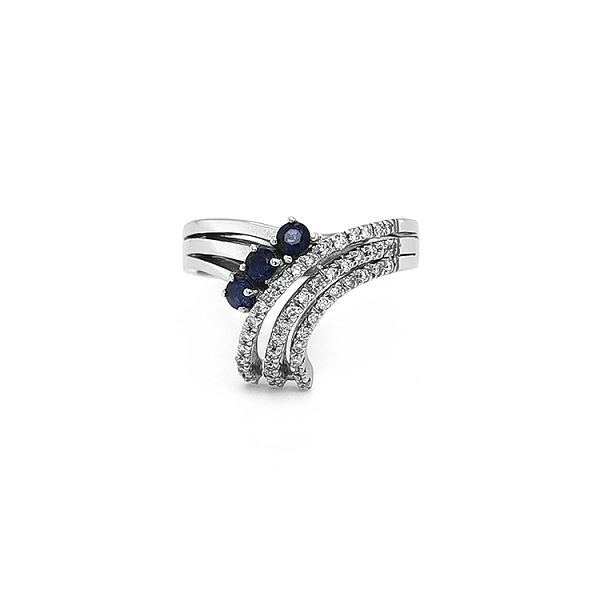 Goldring mit Saphiren und Diamanten