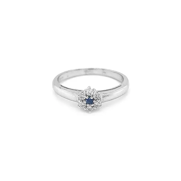 Goldring mit Saphir und Diamanten