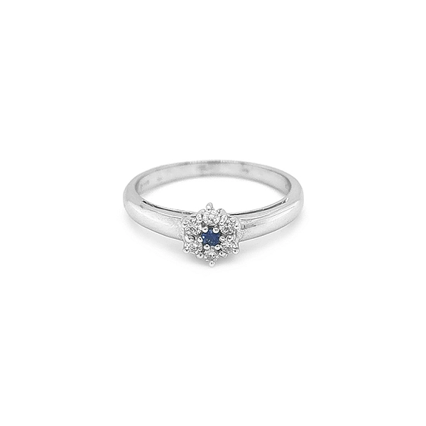Goldring mit Saphir und Diamanten
