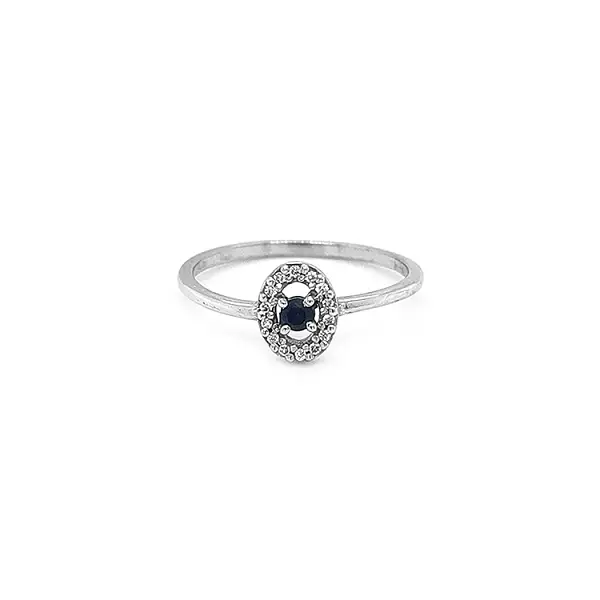 Goldring mit Saphir und Diamanten