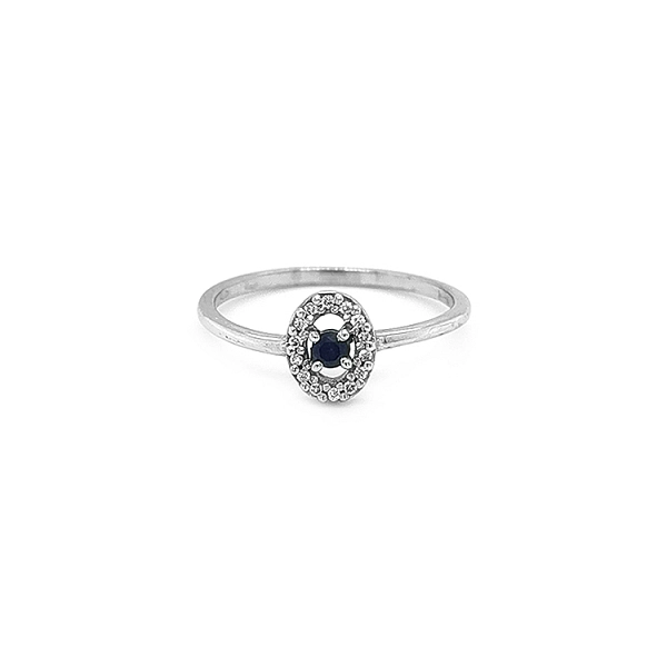 Goldring mit Saphir und Diamanten