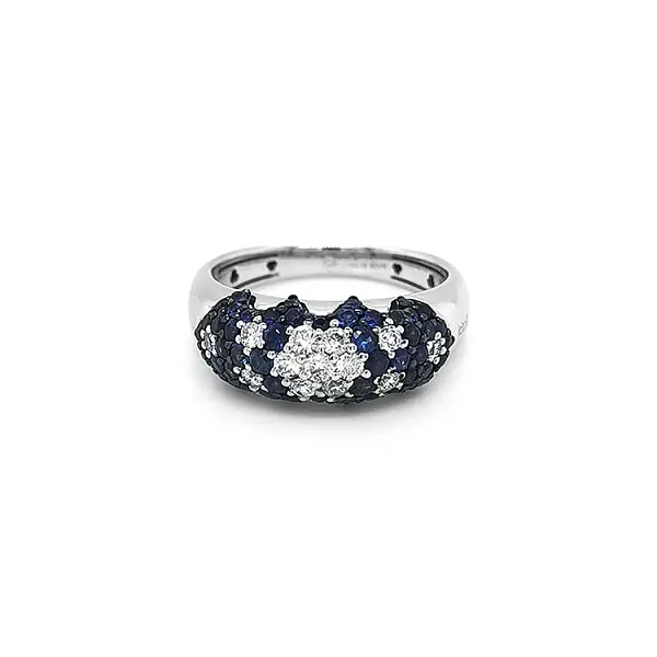 Goldring mit Saphiren und Diamanten