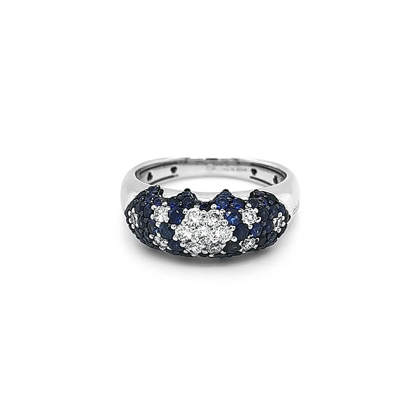 Goldring mit Saphiren und Diamanten