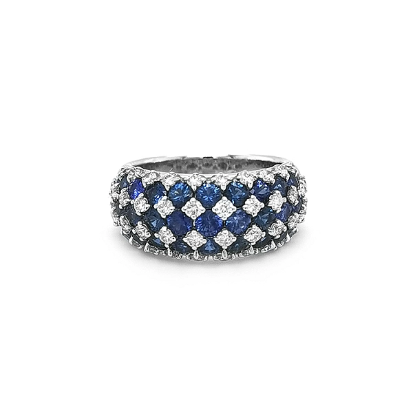 Goldring mit Saphiren und Diamanten