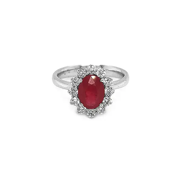 Goldring mit Rubin und Diamanten