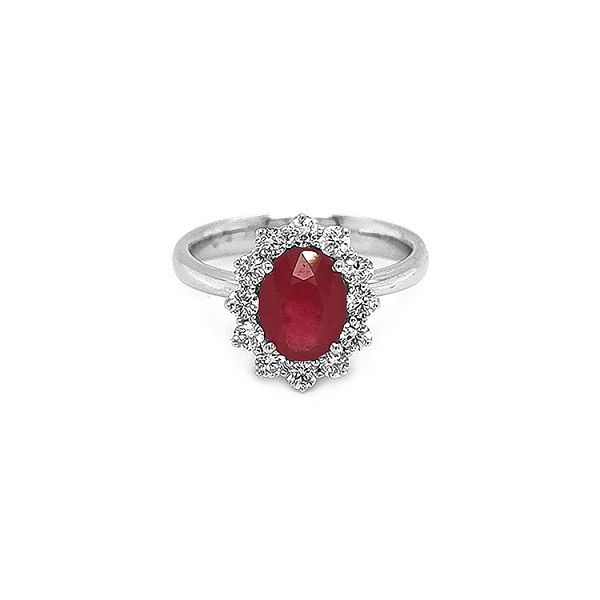 Goldring mit Rubin und Diamanten