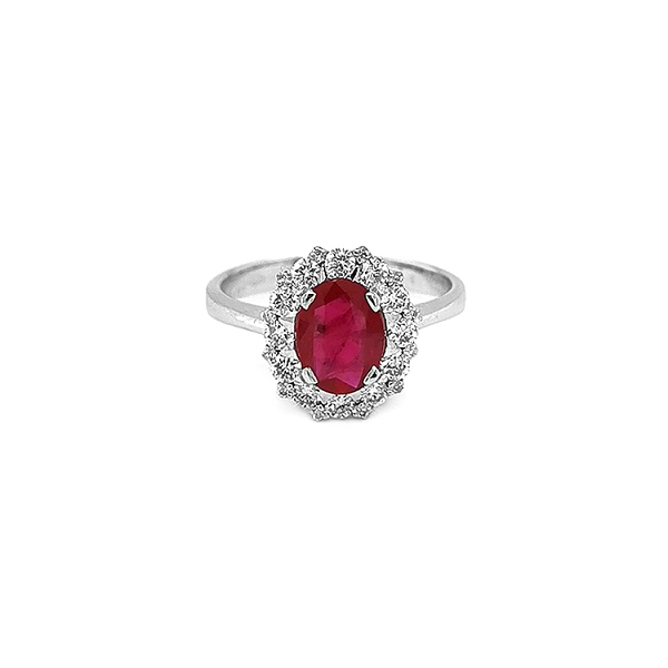 Goldring mit Rubin und Diamanten